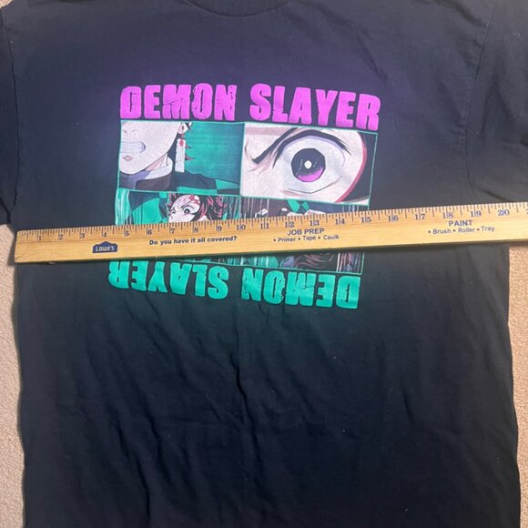 Demon Slayer Men LG Black Kimetsu No Yaiba Anime Manga Short Sleeves‎ Shirt (L) - Picture 3 of 4
